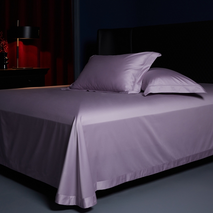 91家纺网 家纺一手货源 找家纺 缔缦 2024新款80s超细旦天丝棉陶瓷轻磨毛系列四件套-朵美 丁香紫