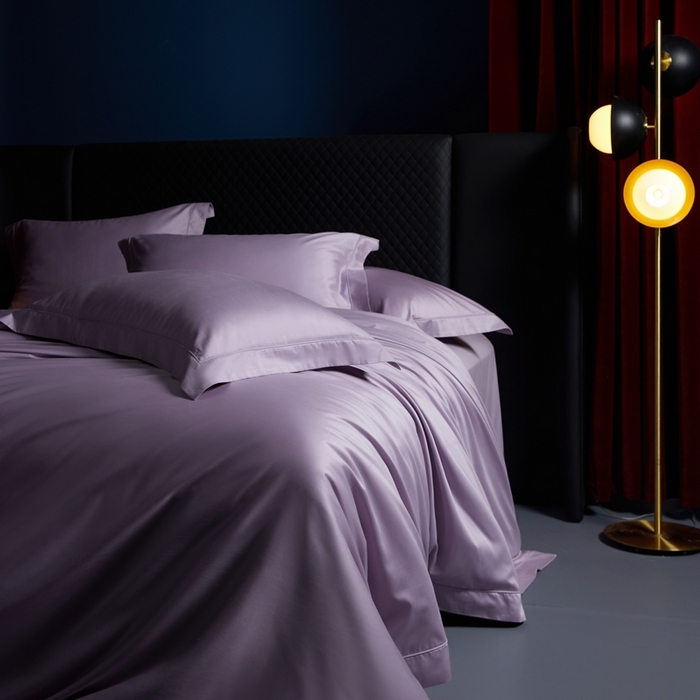 91家纺网 家纺一手货源 找家纺 缔缦 2024新款80s超细旦天丝棉陶瓷轻磨毛系列四件套-朵美 丁香紫