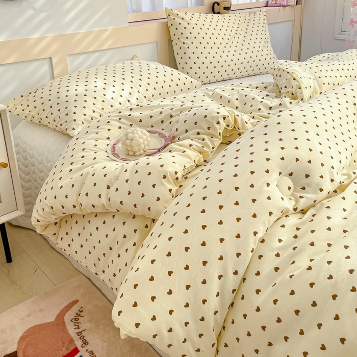 91家纺网 家纺一手货源 找家纺 星巴k家纺 2024糯糯棉A类大豆蛋白纤维加厚保暖双层纱冬被水洗棉冬被大豆被 爱心咖