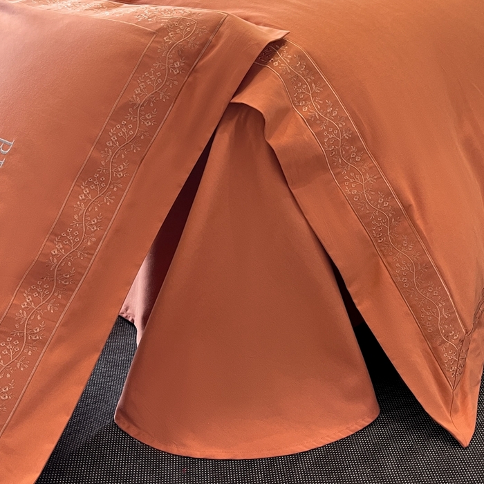 91家纺网 家纺一手货源 找家纺 安妮家居 2024新款A类云锦长绒棉全棉磨毛四件套含礼盒包装 云锦-橘色