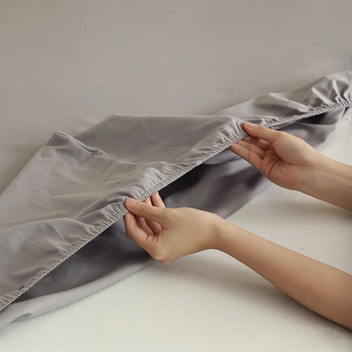 91家纺网 家纺一手货源 找家纺 轩和家居 2024新款50S长绒棉磨毛单床笠 中灰