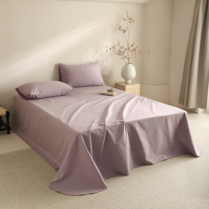 91家纺网 家纺一手货源 找家纺 轩和家居 2024新款50S长绒棉磨毛单床单 雅紫