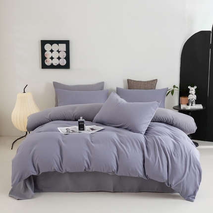 91家纺网 家纺一手货源 找家纺 （总）乐沐家纺 2024新款纯色磨毛水洗棉四件套