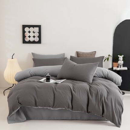 91家纺网 家纺一手货源 找家纺 （总）乐沐家纺 2024新款纯色磨毛水洗棉四件套