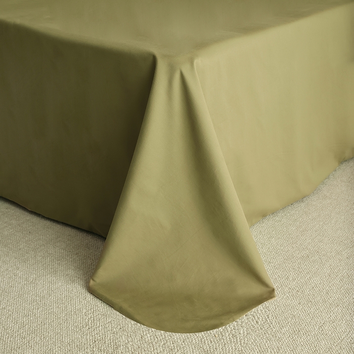 91家纺网 家纺一手货源 找家纺 轩和家居 2024新款50S长绒棉磨毛单床单 军绿