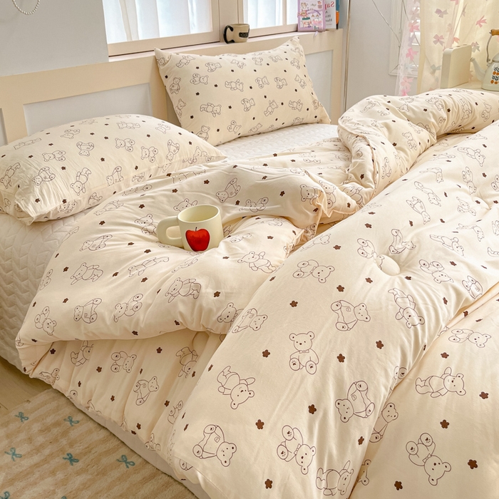 91家纺网 家纺一手货源 找家纺 星巴k家纺 2024糯糯棉A类大豆蛋白纤维加厚保暖双层纱冬被水洗棉冬被大豆被 小熊院长