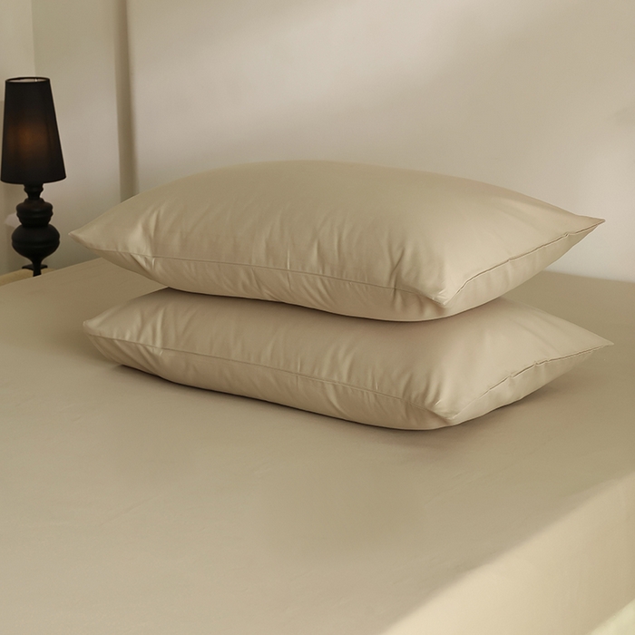 91家纺网 家纺一手货源 找家纺 轩和家居 2024新款50S长绒棉磨毛单枕套 摩卡