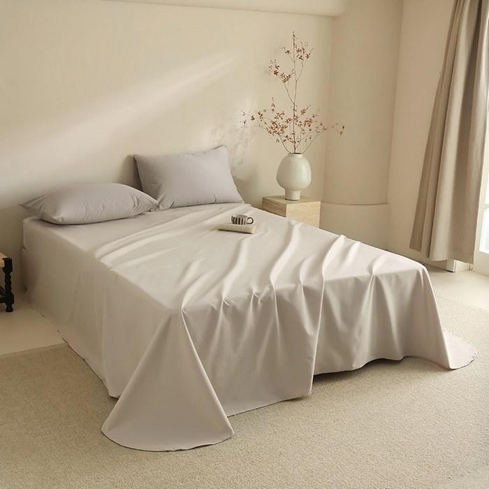 91家纺网 家纺一手货源 找家纺 轩和家居 2024新款50S长绒棉磨毛单床单 燕麦色