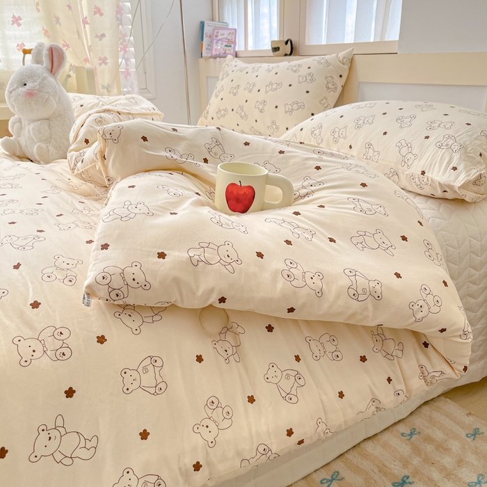 91家纺网 家纺一手货源 找家纺 星巴k家纺 2024糯糯棉A类大豆蛋白纤维加厚保暖双层纱冬被水洗棉冬被大豆被 小熊院长