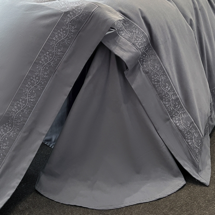 91家纺网 家纺一手货源 找家纺 安妮家居 2024新款A类云锦长绒棉全棉磨毛四件套含礼盒包装 云锦-蓝灰