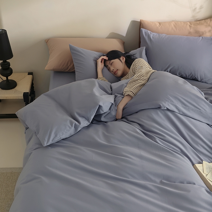 91家纺网 家纺一手货源 找家纺 轩和家居 2024新款50S长绒棉磨毛单被套 蓝莓紫