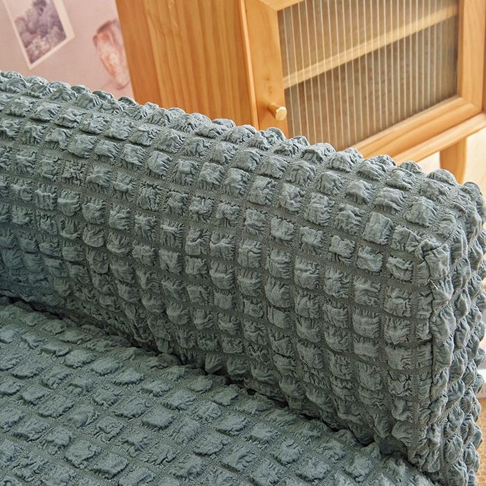 91家纺网 家纺一手货源 找家纺 启博家纺 2024新款泡泡纱单人沙发椅罩 草绿