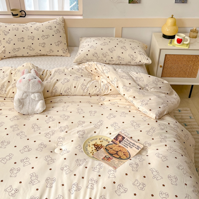 91家纺网 家纺一手货源 找家纺 星巴k家纺 2024糯糯棉A类大豆蛋白纤维加厚保暖双层纱冬被水洗棉冬被大豆被 小熊院长