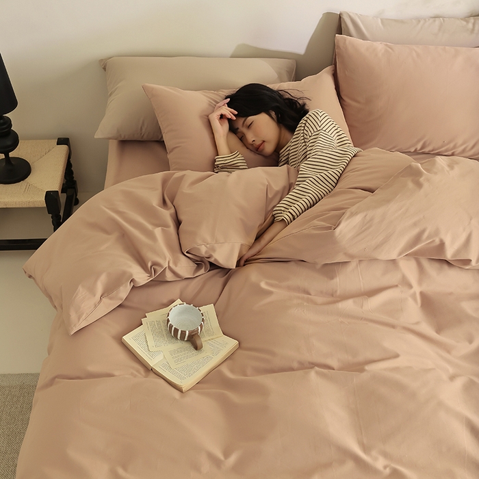 91家纺网 家纺一手货源 找家纺 轩和家居 2024新款50S长绒棉磨毛单被套 焦糖橙