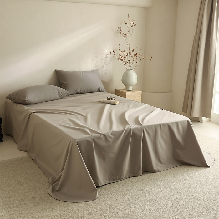 91家纺网 家纺一手货源 找家纺 轩和家居 2024新款50S长绒棉磨毛单床单 摩登灰