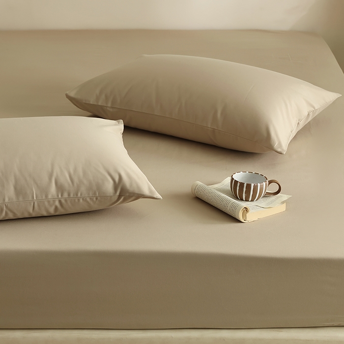 91家纺网 家纺一手货源 找家纺 轩和家居 2024新款50S长绒棉磨毛单枕套 摩卡