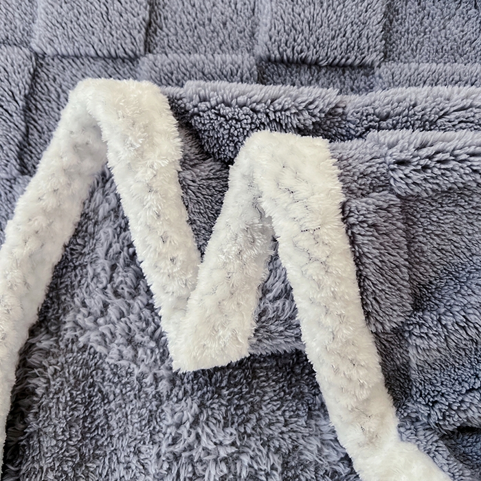 91家纺网 家纺一手货源 找家纺 锦润家纺 2024新款双面塔芙绒枕套一对 塔芙绒-灰兰