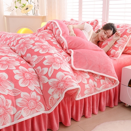 91家纺网 家纺一手货源 找家纺 （总）梦莱情 2024新款190克7斤半牛奶绒四件套