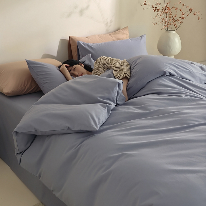 91家纺网 家纺一手货源 找家纺 轩和家居 2024新款50S长绒棉磨毛单被套 蓝莓紫