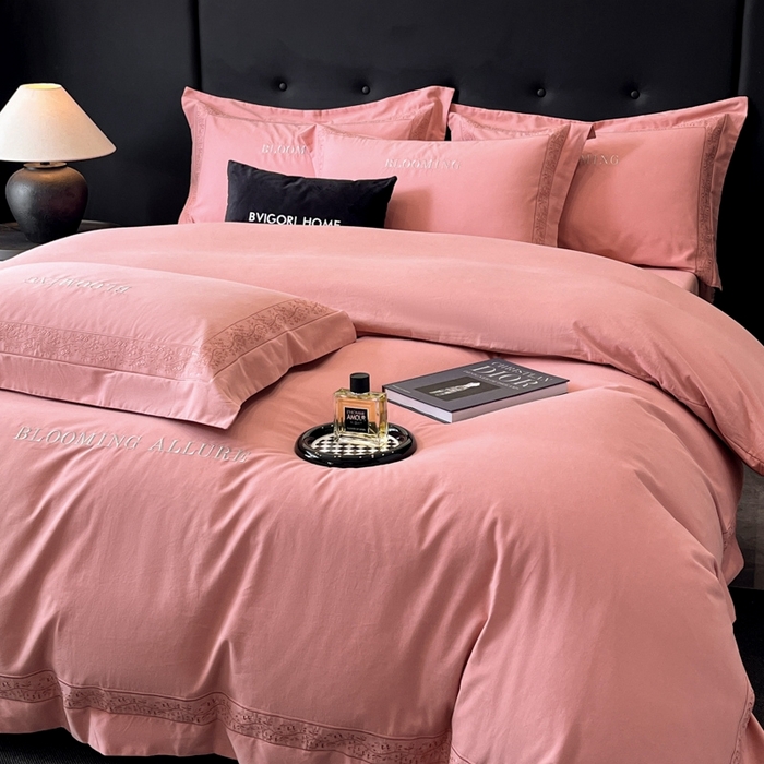 91家纺网 家纺一手货源 找家纺 安妮家居 2024新款A类云锦长绒棉全棉磨毛四件套含礼盒包装 云锦-豆沙