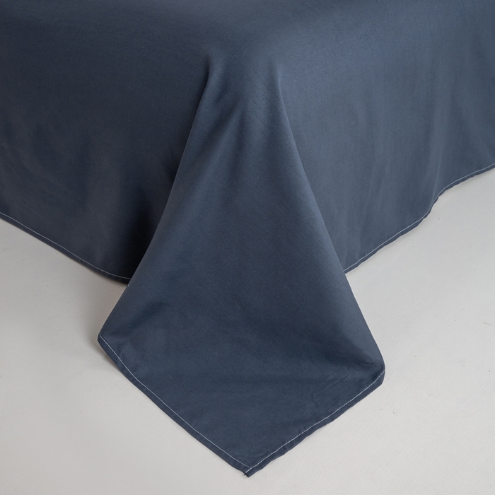 91家纺网 家纺一手货源 找家纺 乐沐家纺 2024新款纯色磨毛水洗棉四件套 白蓝灰