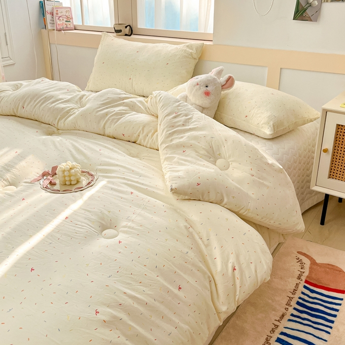 91家纺网 家纺一手货源 找家纺 星巴k家纺 2024糯糯棉A类大豆蛋白纤维加厚保暖双层纱冬被水洗棉冬被大豆被 芝士碎