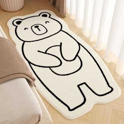 91家纺网 家纺一手货源 找家纺 （总）卡初家居（原微来） 2025秋冬新款儿童异形卡通系列仿羊绒防滑地垫床边毯