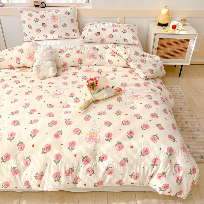 91家纺网 家纺一手货源 找家纺 星巴k家纺 2024糯糯棉A类大豆蛋白纤维加厚保暖双层纱冬被水洗棉冬被大豆被 曼塔玫瑰