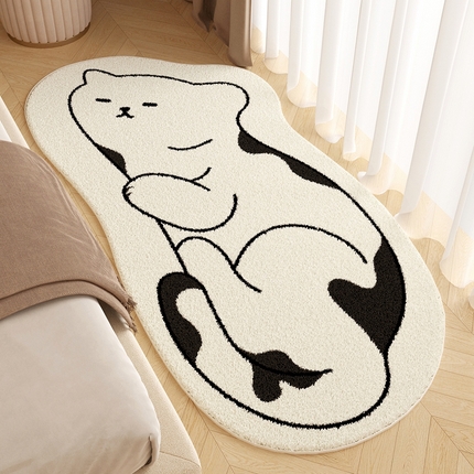 91家纺网 家纺一手货源 找家纺 （总）卡初家居（原微来） 2025秋冬新款儿童异形卡通系列仿羊绒防滑地垫床边毯
