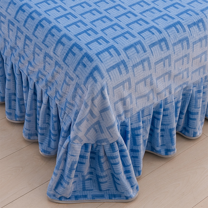 91家纺网 家纺一手货源 找家纺 梦莱情纺2024新款8.5斤牛奶绒四件套日产12000套 曙光-蓝