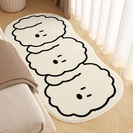 91家纺网 家纺一手货源 找家纺 （总）卡初家居（原微来） 2025秋冬新款儿童异形卡通系列仿羊绒防滑地垫床边毯