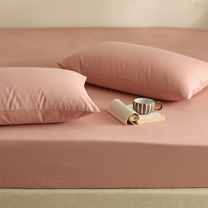 91家纺网 家纺一手货源 找家纺 轩和家居 2024新款50S长绒棉磨毛单枕套 深粉