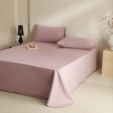 轩和家居 2024新款50S长绒棉磨毛单床单 丁香色