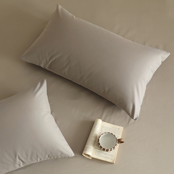 91家纺网 家纺一手货源 找家纺 轩和家居 2024新款50S长绒棉磨毛单枕套 摩登灰