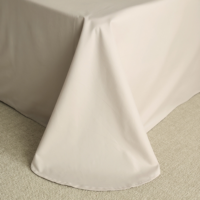 91家纺网 家纺一手货源 找家纺 轩和家居 2024新款50S长绒棉磨毛单床单 燕麦色