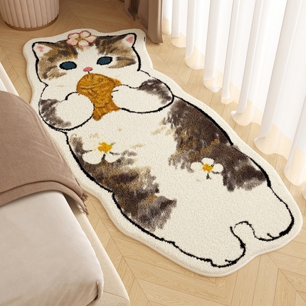 91家纺网 家纺一手货源 找家纺 （总）卡初家居（原微来） 2025秋冬新款儿童异形卡通系列仿羊绒防滑地垫床边毯