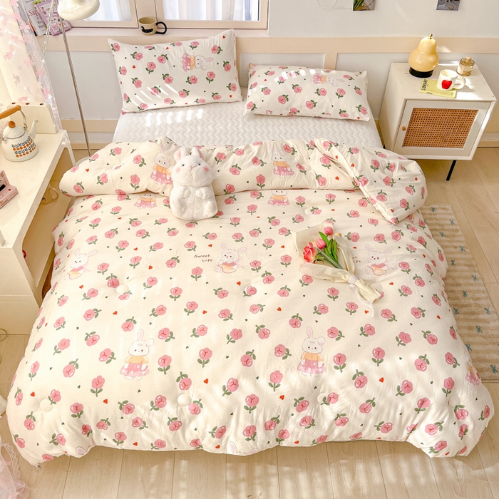 91家纺网 家纺一手货源 找家纺 星巴k家纺 2024糯糯棉A类大豆蛋白纤维加厚保暖双层纱冬被水洗棉冬被大豆被 曼塔玫瑰