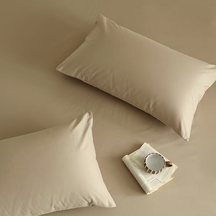 91家纺网 家纺一手货源 找家纺 轩和家居 2024新款50S长绒棉磨毛单枕套 摩卡