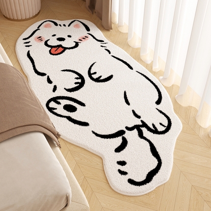 91家纺网 家纺一手货源 找家纺 （总）卡初家居（原微来） 2025秋冬新款儿童异形卡通系列仿羊绒防滑地垫床边毯