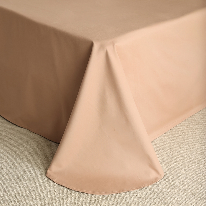 91家纺网 家纺一手货源 找家纺 轩和家居 2024新款50S长绒棉磨毛单床单 焦糖橙