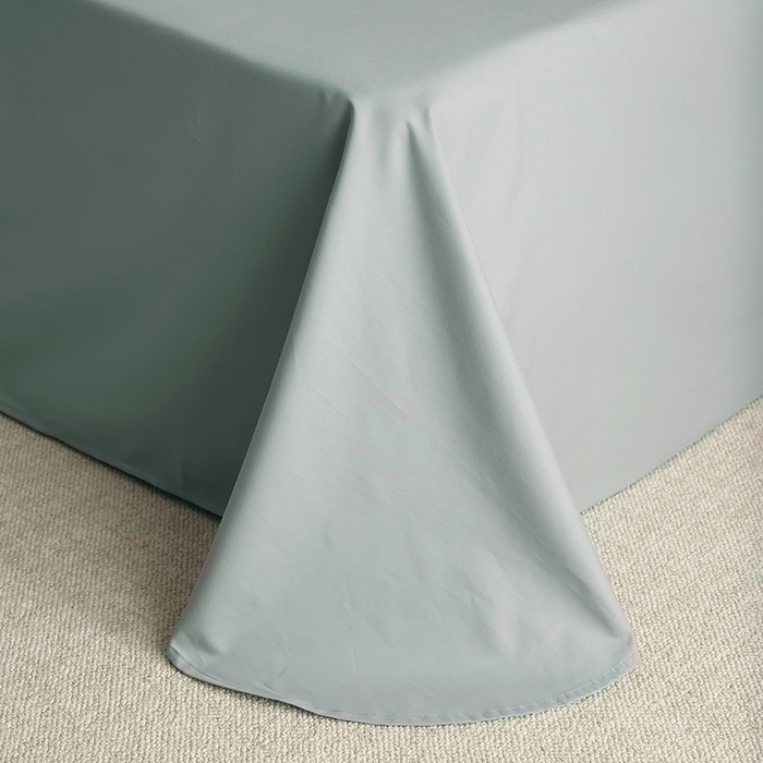 91家纺网 家纺一手货源 找家纺 轩和家居 2024新款50S长绒棉磨毛单床单 灰蓝