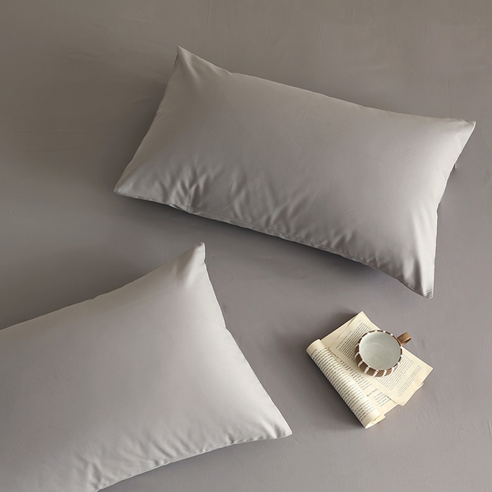 91家纺网 家纺一手货源 找家纺 轩和家居 2024新款50S长绒棉磨毛单枕套 中灰