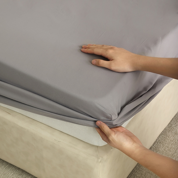 91家纺网 家纺一手货源 找家纺 轩和家居 2024新款50S长绒棉磨毛单床笠 中灰