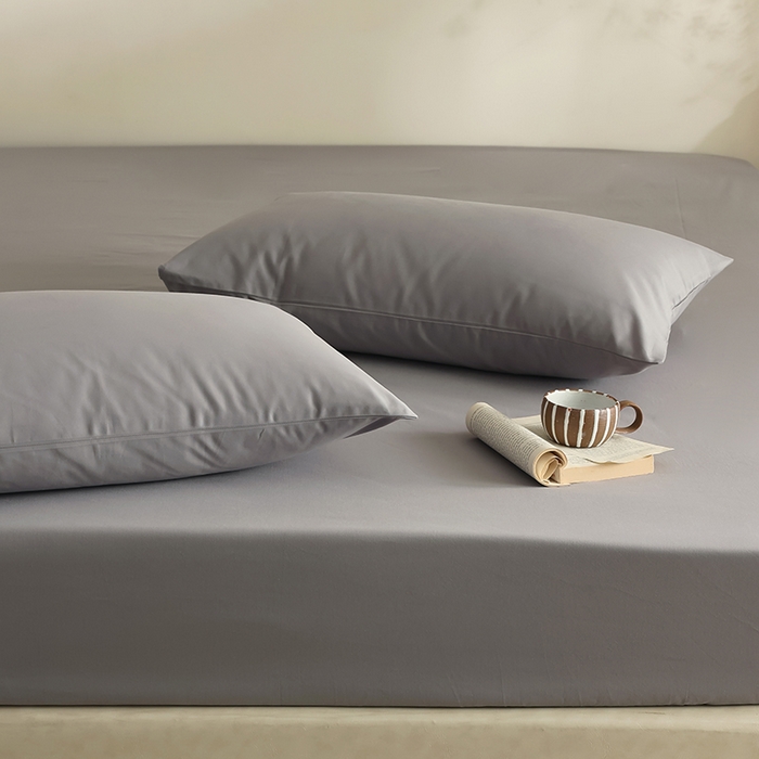 91家纺网 家纺一手货源 找家纺 轩和家居 2024新款50S长绒棉磨毛单枕套 中灰