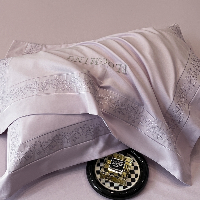 91家纺网 家纺一手货源 找家纺 安妮家居 2024新款A类云锦长绒棉全棉磨毛四件套含礼盒包装 云锦-紫色