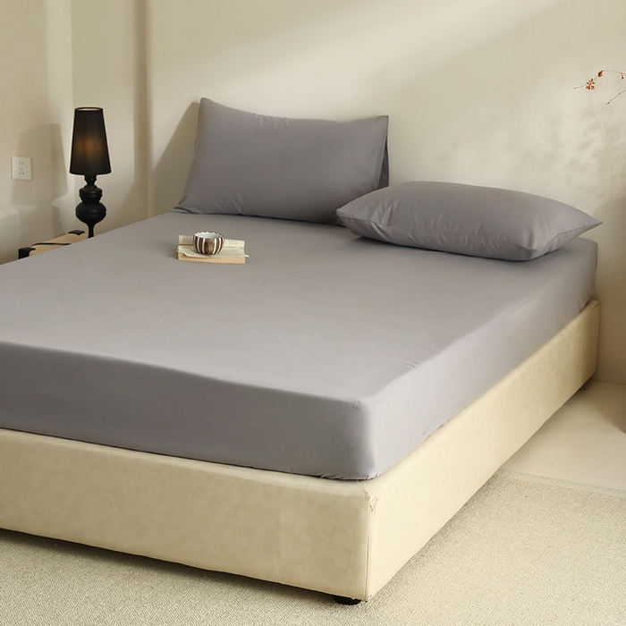 91家纺网 家纺一手货源 找家纺 轩和家居 2024新款50S长绒棉磨毛单床笠 中灰