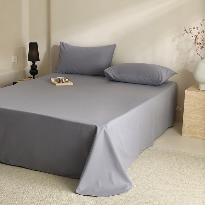 91家纺网 家纺一手货源 找家纺 轩和家居 2024新款50S长绒棉磨毛单床单 蓝莓紫