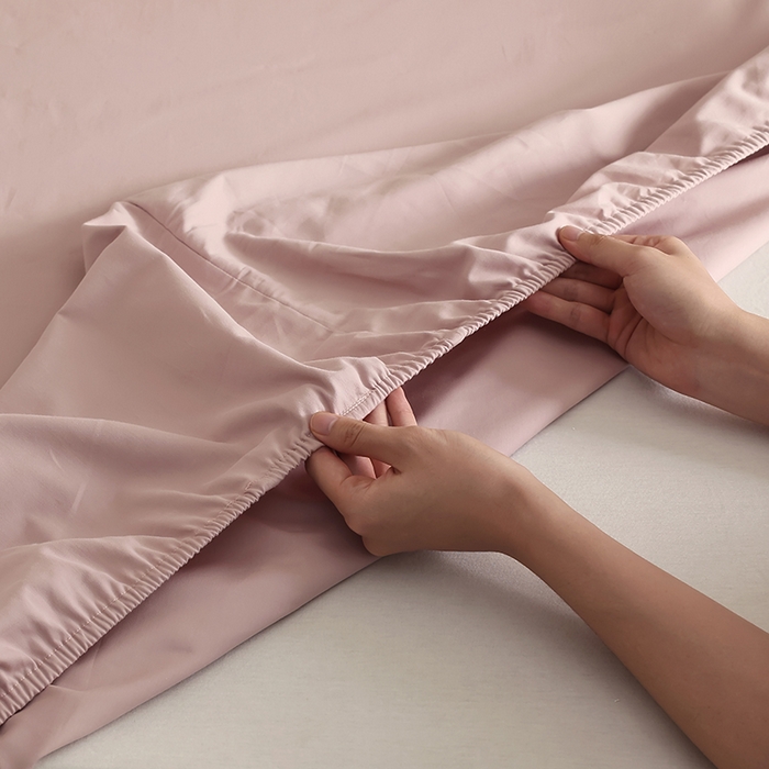 91家纺网 家纺一手货源 找家纺 轩和家居 2024新款50S长绒棉磨毛单床笠 丁香色