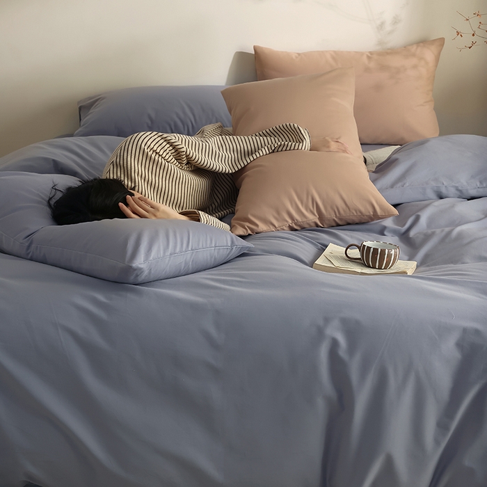 91家纺网 家纺一手货源 找家纺 轩和家居 2024新款50S长绒棉磨毛单被套 蓝莓紫