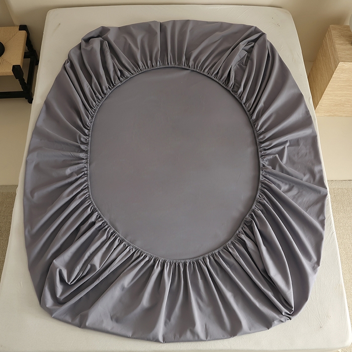 91家纺网 家纺一手货源 找家纺 轩和家居 2024新款50S长绒棉磨毛单床笠 蓝莓紫